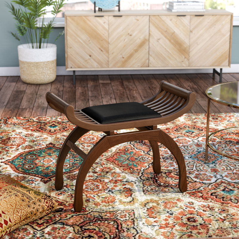 Bloomsbury Market Carleton Solid Wood Vanity Stool & Reviews Wayfair